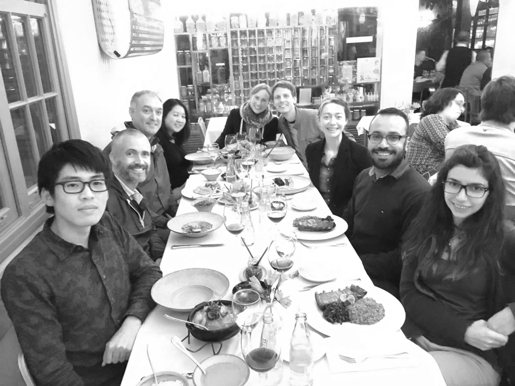 Dinner with colleagues at the 2017 ISHPSSB meeting in São Paulo, Brazil